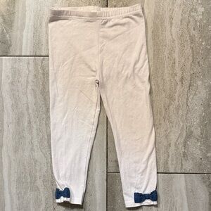 healthtex White Leggings with Blue Bow Trim